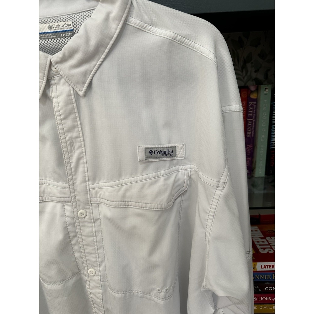 Columbia PFG Shirt Mens 2XL White Button Up Fishing Performance Vented Long Slv - Picture 4 of 14